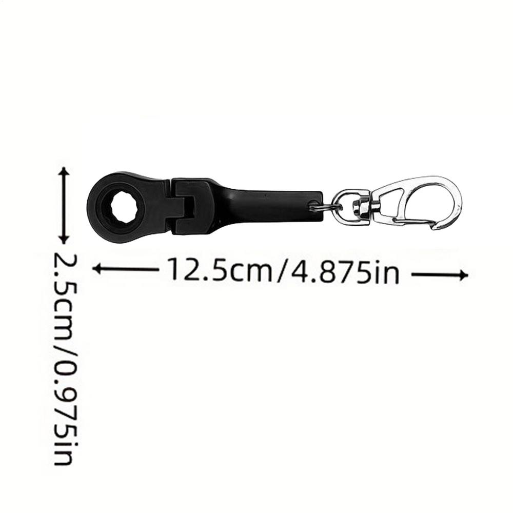 10mm Ratchet Wrench Mini Shaped Metal Racing Keychain Key Chain Ring Keyring Adjustable Wrench Hand Tools Automotive