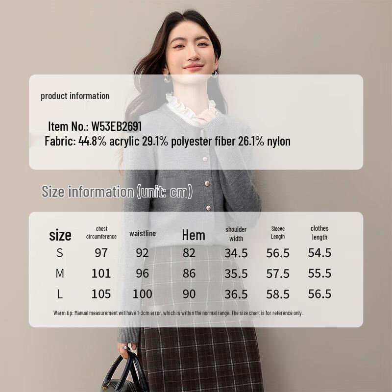 Women's Elegant Round Neck Knit Cardigan