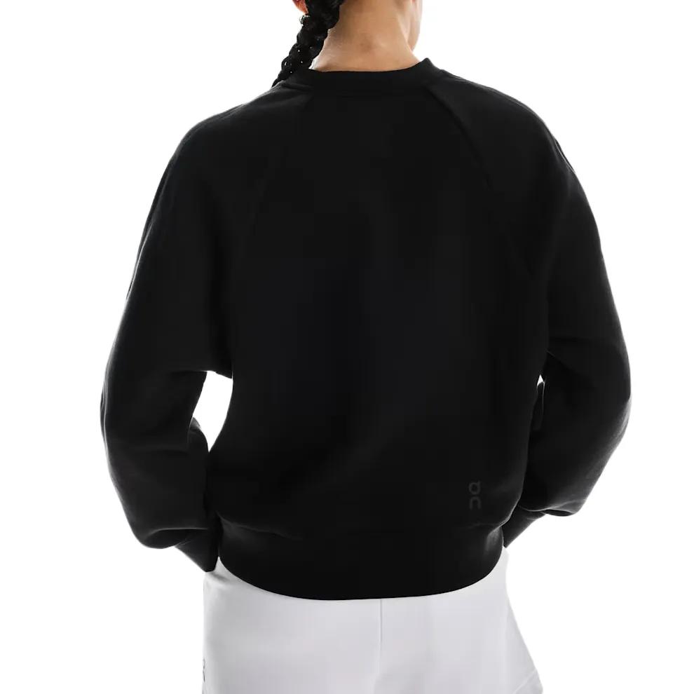On Sweatshirts Women's Black Crew Neck Moderate Straight Fit (Unisex) Sweatshirts 1WF30380553 | Black