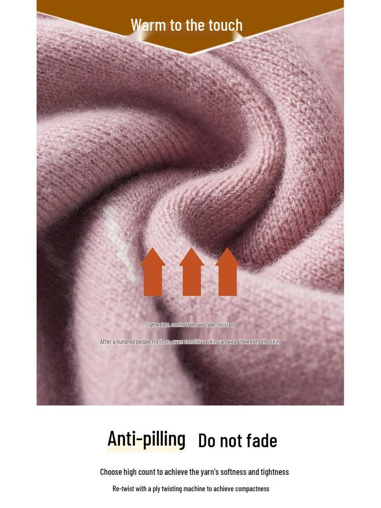 Men's Thickened Pure Wool Crew Neck Sweater - Fashionable Loose Fit Knitted Outerwear