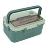 1500ml Lunchbox Hitzebeständige Plastik Bento Box Tragbare Lunchbehälter mit Essstäbchen Löffel für Studenten