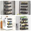 4 Pack Magnetic Spice Rack for Refrigerator Organizer Shelf Storage Moveable Magnetic Shelf Fridge Space Saving Heavy-Duty Back