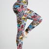 New sexy ladies cartoon graffiti print yoga trousers high waist exercise fitness trousers exercise yoga trousers