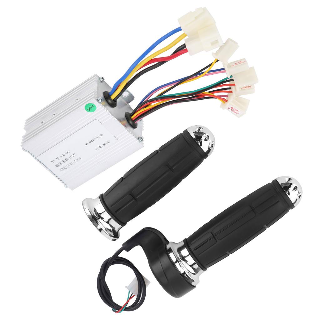 12V500W Bike Throttle Grips Brush Controller AntiSlip Plating Handle Electric Bike Accessory