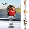 Vivid Character Car Interior Accents Cute Cat/Dog/Elf Dashboard Decorations with Spring Swing Design, Double-sided 2D Flat Acrylic Small Gifts