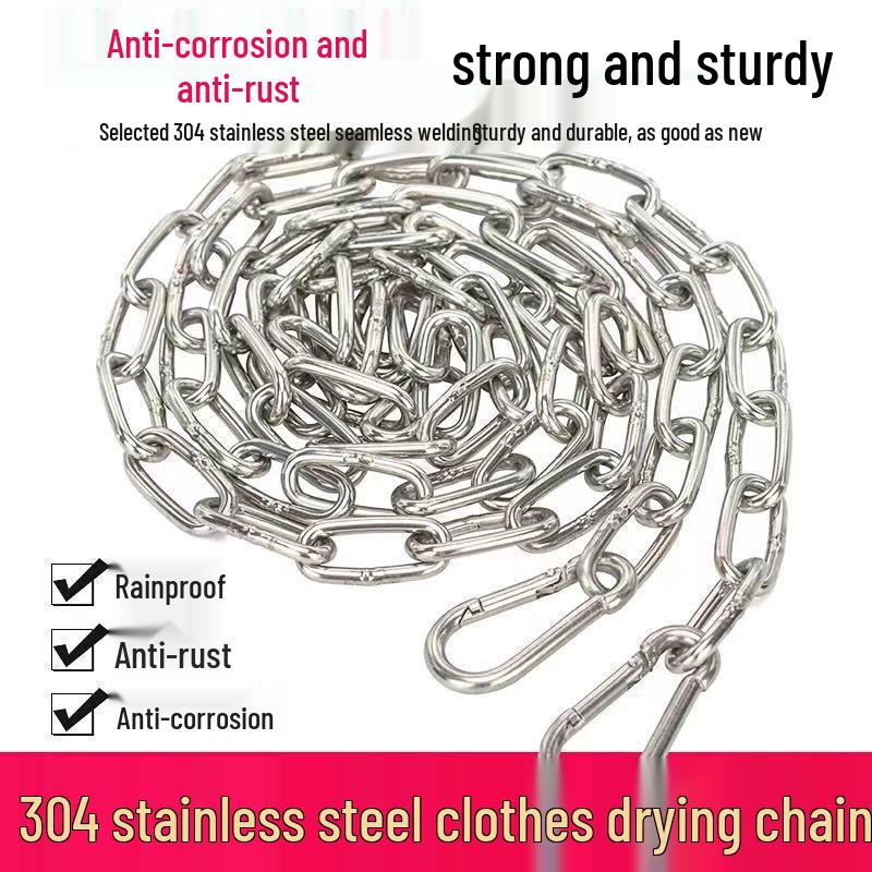 304 Stainless Steel Non-Slip Outdoor Clothesline Chain for Drying Quilts and Clothes