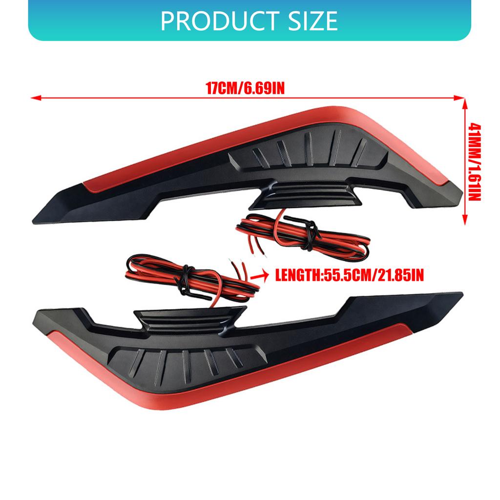 Easy Mount Wind Fairing for Motorcycle Electric Bike LED Light  Improved Aerodynamics Fairing Side Winglets