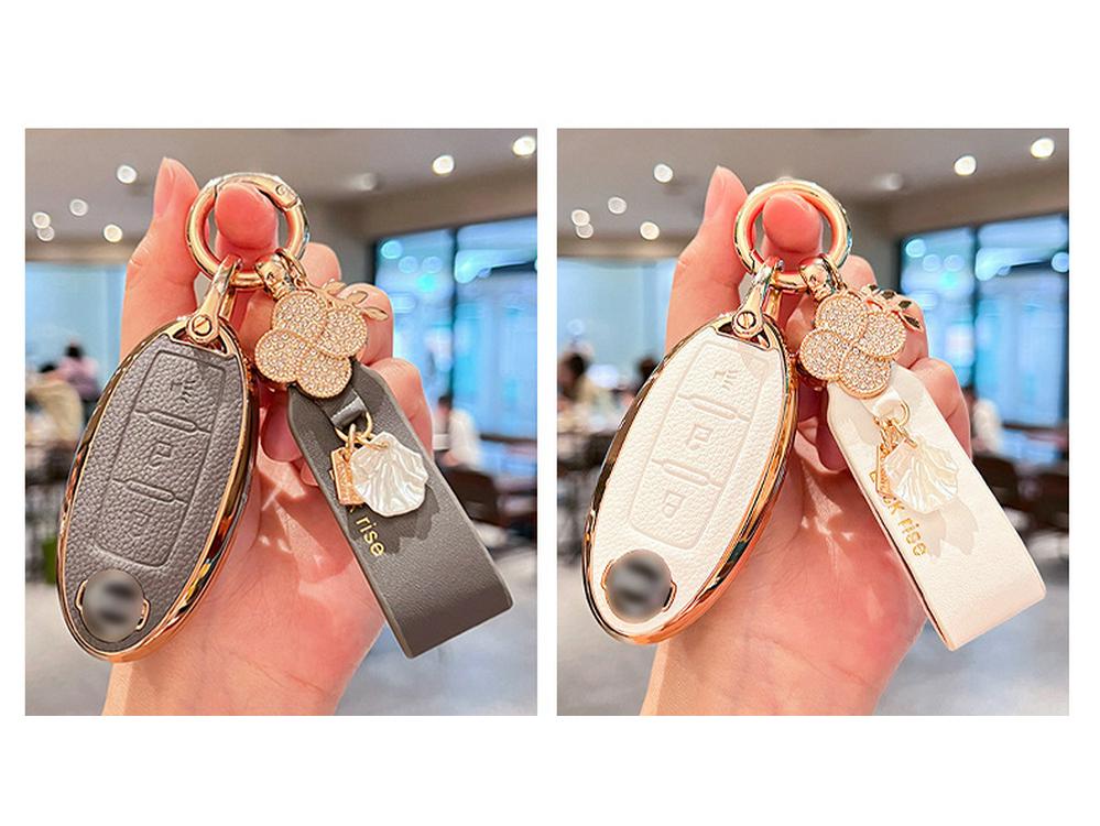 Nissan Key Cover for Sylphy, Teana, Qashqai, Kicks, Tiida, Murano, Bluebird – Car Key Shell Case for Women