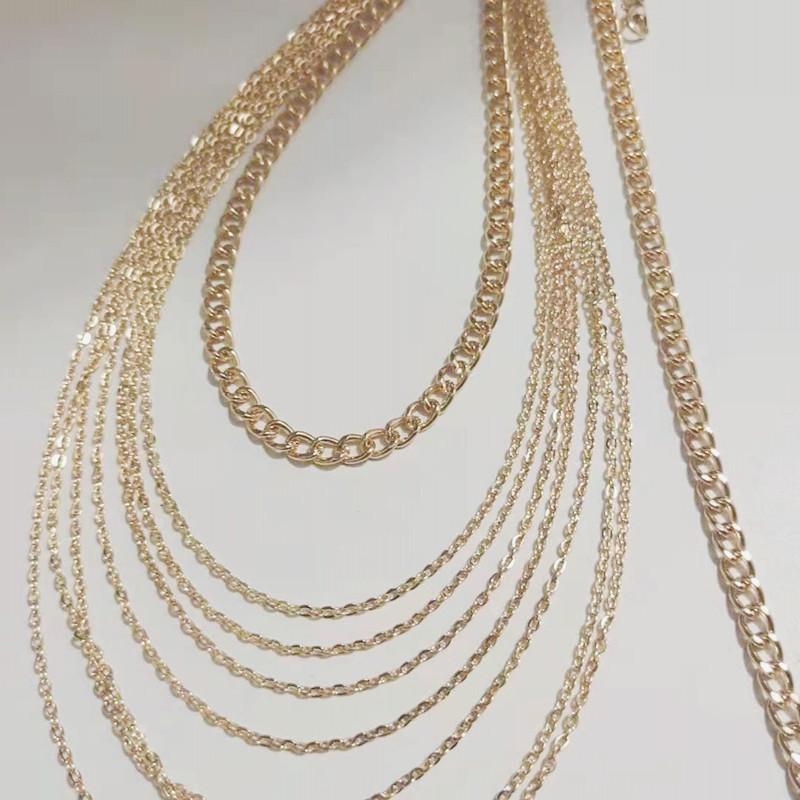 Explosive simple and cold wind geometric U-shaped waist chain women's personality exaggerated multi-layer fringed chain waist jewelry