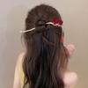Retro Rose Hairpin For Women Chinese Style Tassel Hair Stick Pins Hair Clips Flower Handmade Hairpins Valentine's Day Headwear
