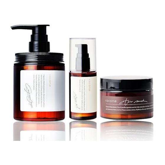 Clay cream shampoo cocone 3-piece set [Cream shampoo, hair oil, hair mask, moisturizing time saving] Hagukumi Plus