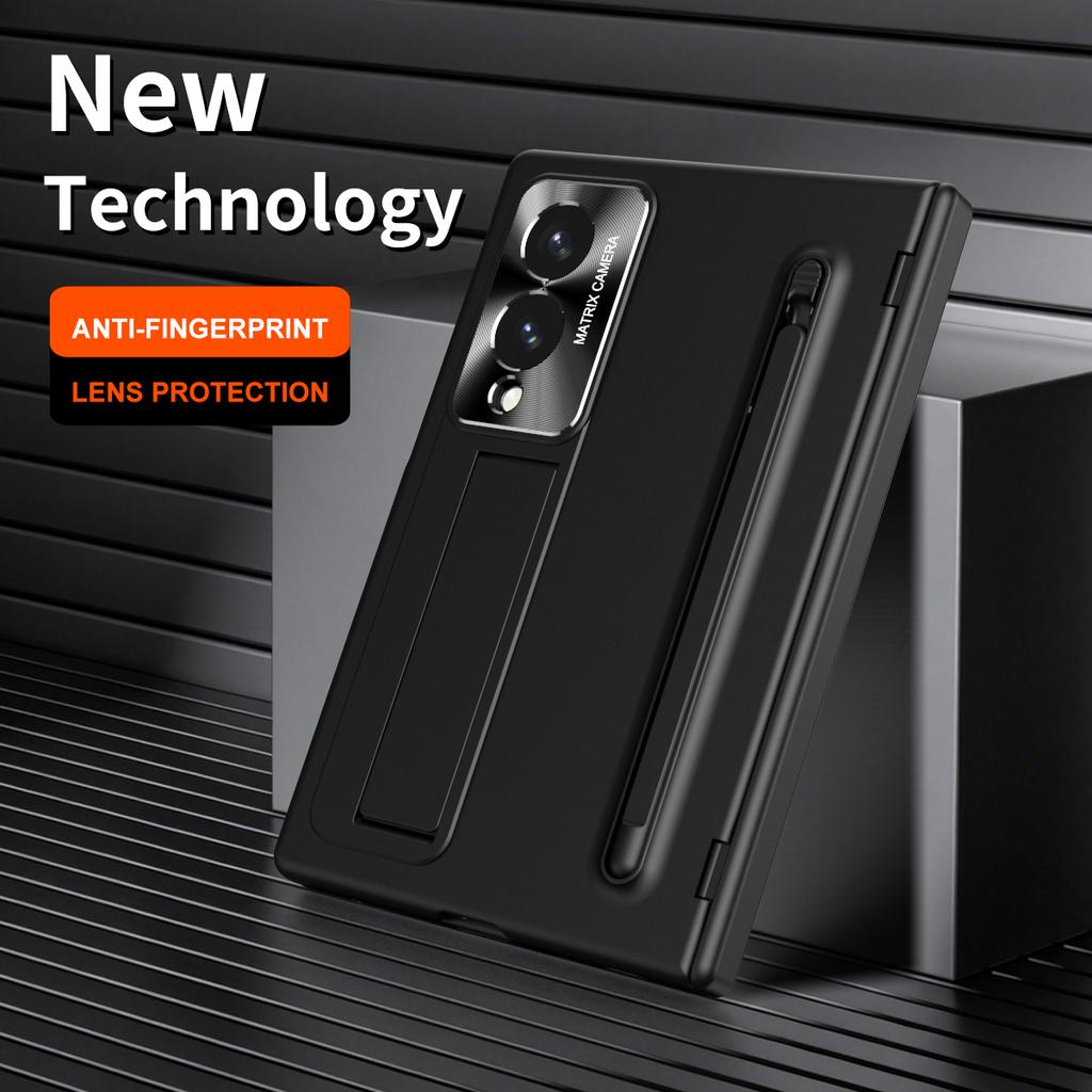 For Samsung Galaxy Z Fold 8 Fold 8 Wide Phone Case with Hidden Stand, Integrated Pen Slot, with High-definition Film