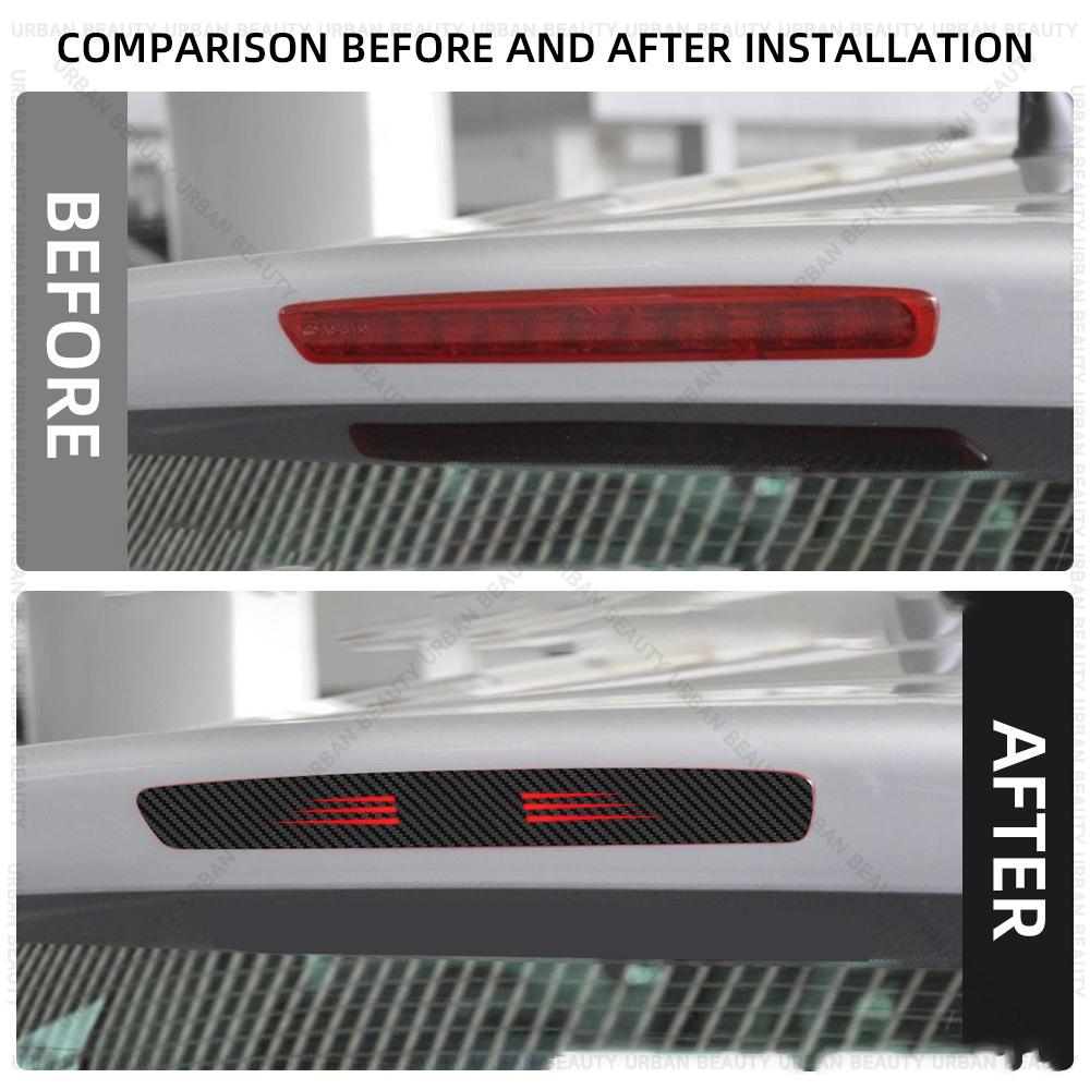 1PC Carbon Fiber Car Stickers High Mounted Stop Lamp High Brake Lights For Seat Leon Ibiza Arona Ateca Tarraco Auto Accessories