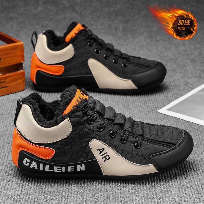 Men s shoes new winter velvet shoes men s trend versatile flat bottom thickened warm cotton shoes outdoor casual sports shoes 39