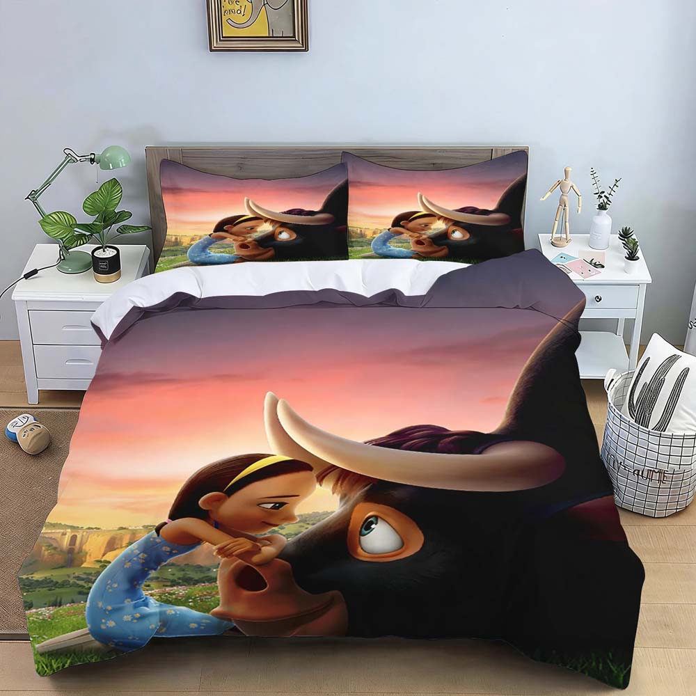 Set Biancheria da Letto Cartone Animato Ferdinand Copripiumino Copriletto con Federa Singolo Matrimoniale Queen King Size Ragazzi Adulti Tessile per la Casa