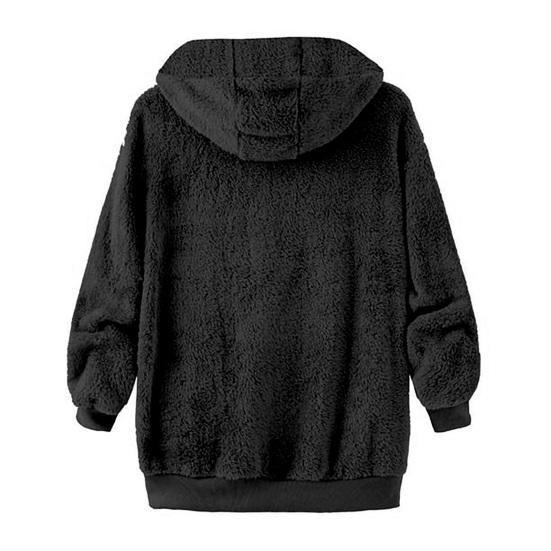 Men Fleece Hooded Jacket Winter Warm Zip Up Sweatshirt Soft Breathable Coat Casual Outerwear