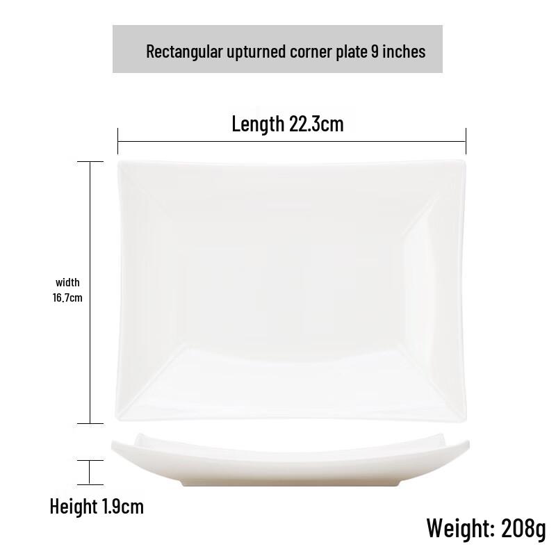 Qianxing White Melamine Angled Edge Plates