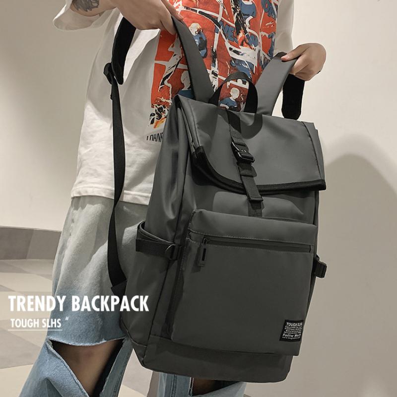 2025 Neuer Einfacher Unifarbener Herrenrucksack Lässige Reise-Umhängetasche Computer-Laptop-Rucksack Tragbare College-Studenten-Büchertasche
