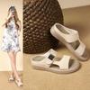 Flat Bottom One-word Slippers Women's Outer Wear 2025 Summer New Versatile Non-slip Soft-soled Casual Beach Shoes Sandals
