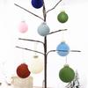 12Pcs 6CM Velvet Christmas Ball Ornaments Red Green Christmas Tree Balls Hanging Pendant Christmas Decoration 2025 New Year Gift