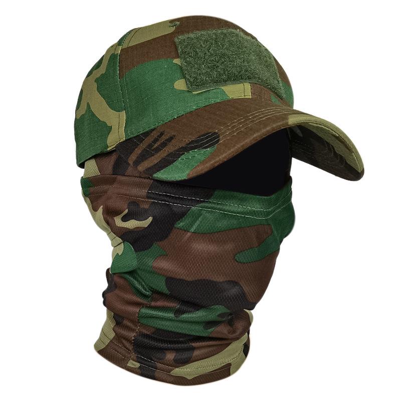 Grenzüberschreitende Camouflage-Baseballkappe mit Maske für Outdoor, Jagd, Angeln, Sonnenschutz und taktischen Einsatz