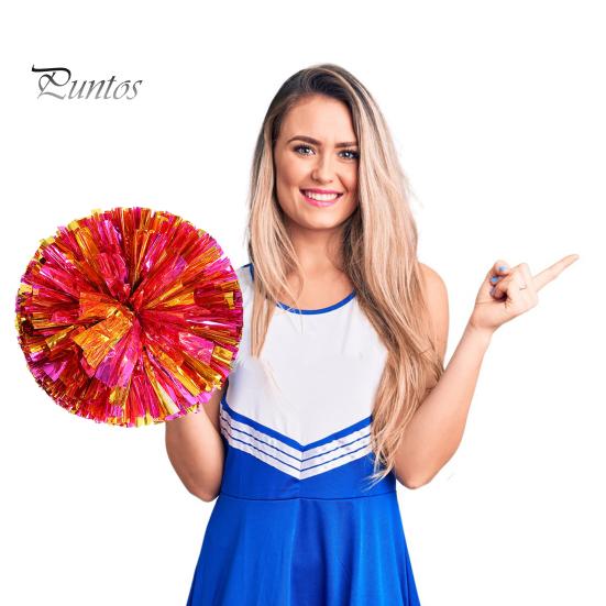 Cheerleading Bouquet Metallic Foil Hand Flowers Kids Teens Sports Team Ball Game Cheerleader Streamers Pom Poms