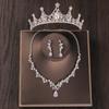 Barock Kostüm Brautschmuck Sets Strass Kristall Tiara Krone Ohrringe Halskette Hochzeit Braut Luxusschmuck Set Party Geschenk