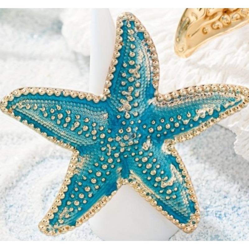 Exquisite1 piece, summer natural marine elements metal texture design sense starfish women bracelet bracelet