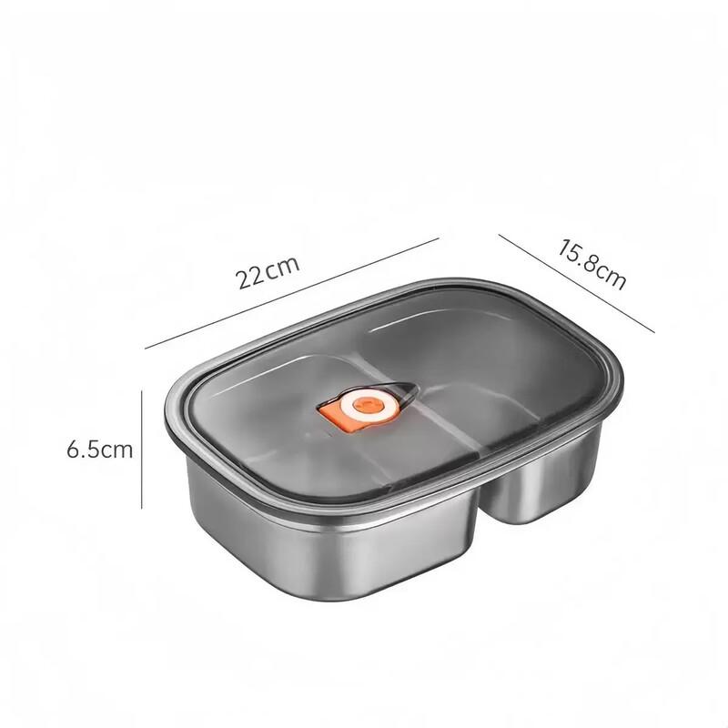 

ZISIZ 304 Stainless Steel Double Compartment Food Storage Containers (2-Pack)