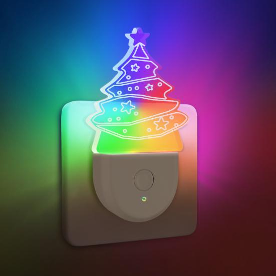 Night Light Christmas Tree Shape Projection 3D Effect Energy-Saving 0.5W
