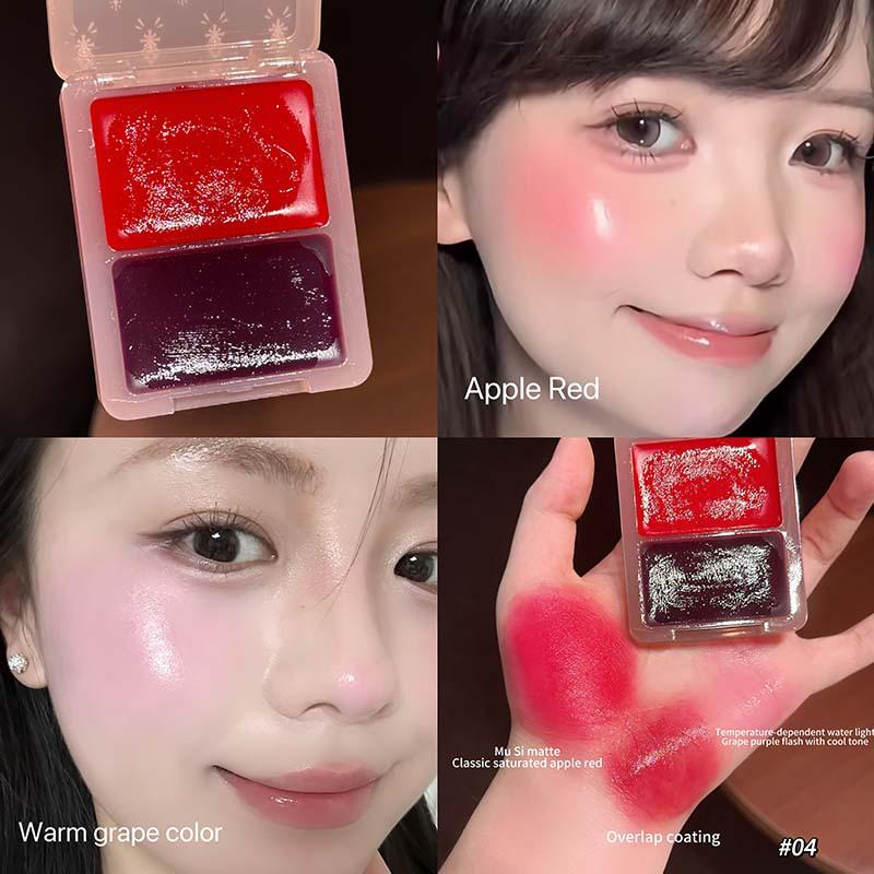 CAPPUVINI Duo Color Blush Cream: Natural Glow, Gentle Whitening, Multi-use for Students and Parties.