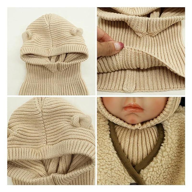 Used [NEW] [VNGOLERRY] Baby Hat Hood Warmer Neck Warmer Balaclava Knit Hat Scarf Cold Protection Autumn Winter Infant Natural Simple Boys Girls Warm