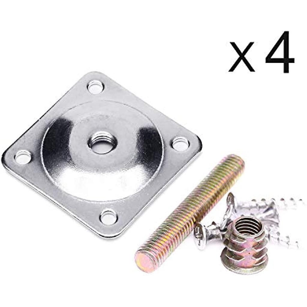 Leg Mounting Plates Furniture Leg Attachment Plates Industrial Strength T-plate 516 (m8) Sofa Legs With Hanger Bolts
