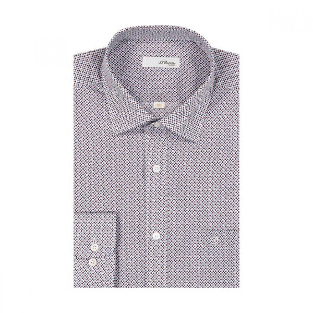 S.t. Dupont 24 S S Geometric Motif Regular Fit Long Sleeve Shirt Se4Sm11lS201Srd 105