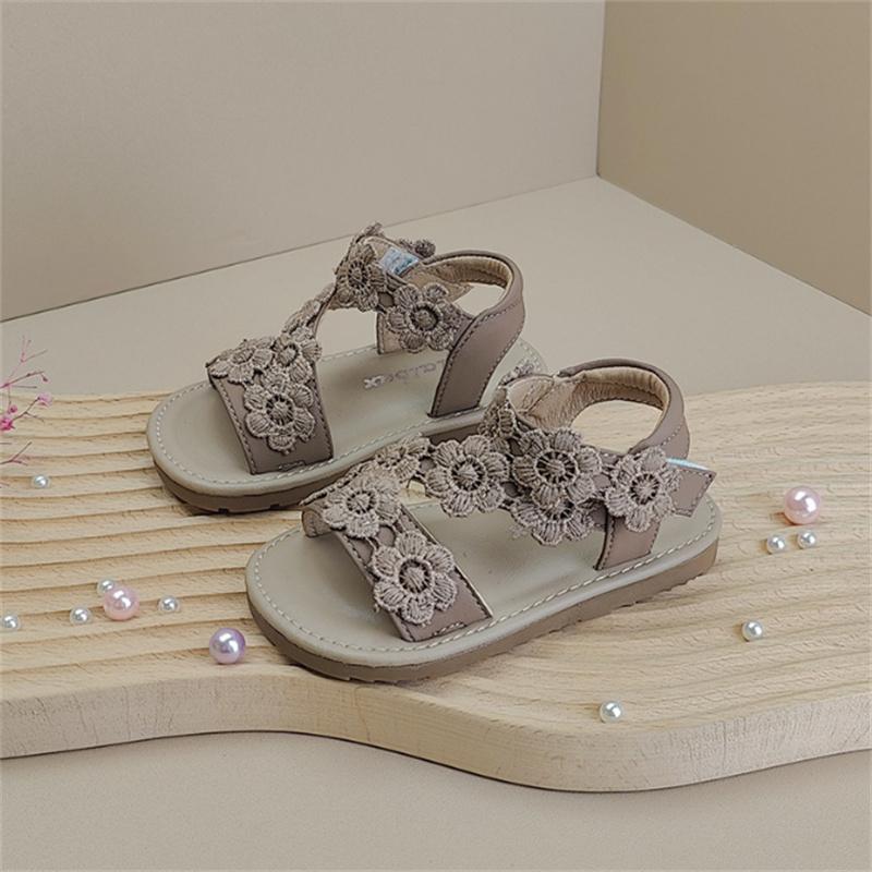 

New Summer Baby Shoes For Girls Lace Flower Princess Shoes Non-slip Fashion Toddler Kids Sandals 21