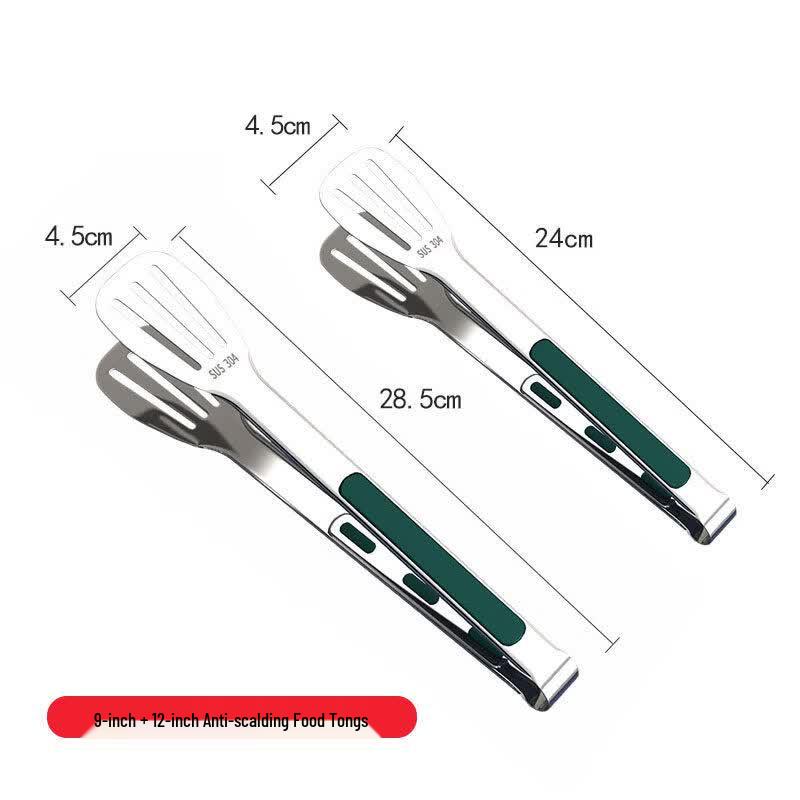 304 Stainless Steel Anti-scalding BBQ Food Tongs Set
