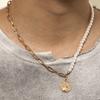 New Trendy Versatile Patchwork Pearl Necklace Fashion Men's Personalized Trendy Queen Avatar Necklace
