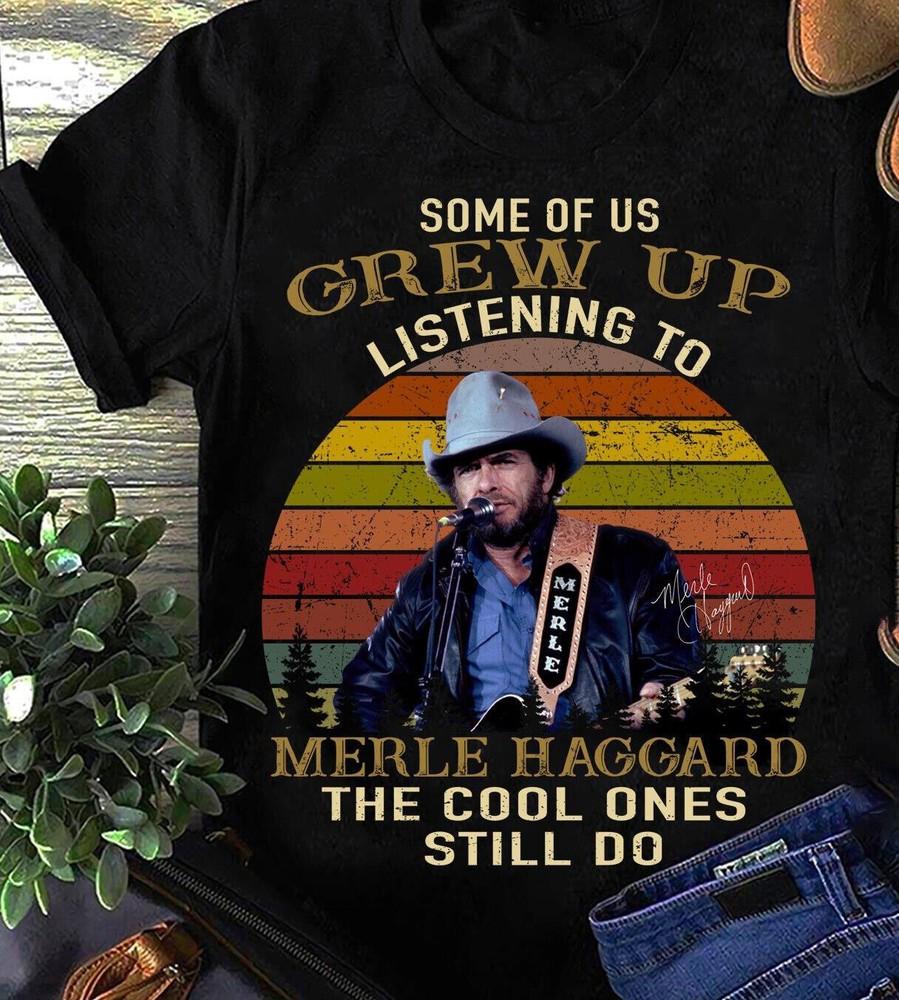 Merle Haggard Singer T-shirt Black Cotton Tee All Sizes S-5XL DP1243 Unisex T-Shirt XXL
