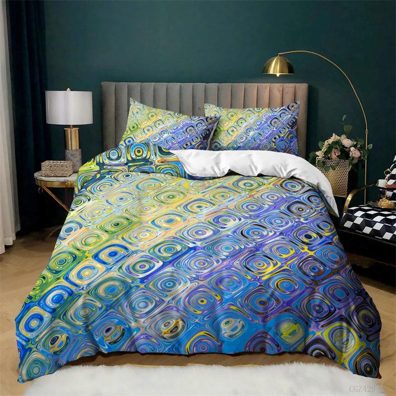 

Geometric Duvet Cover Set Abstract Print Bedding Set Queen For Adult Kids Room Decor Microfiber Comforter Cover With Pillowcases 135x200cm 2pcs