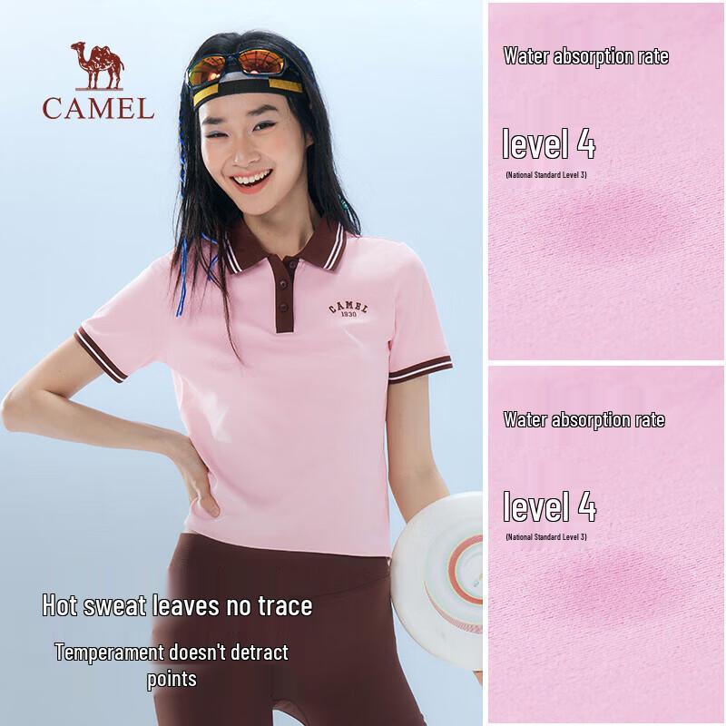 Camel Women's Moisture-Wicking Quick-Dry Polo T-Shirt