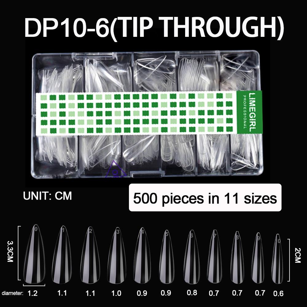 

Manicure No-Etch Trapezoid Ballet Semi-Matte Full Cover Water Drop False Nails - 500 Piece Kit