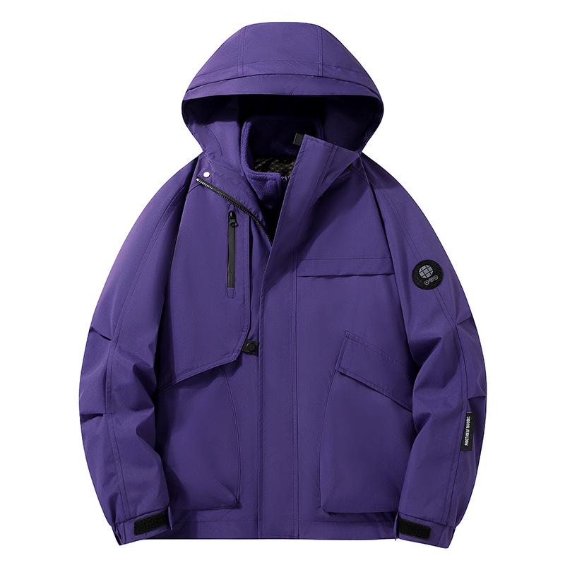 Men's Trendy Hooded Windproof Waterproof Jacket - Autumn/Winter Mountain Style Outerwear