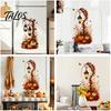 DIY Autumn Room Decor Pumpkin Street Lamp & Maple Leaves Wall Sticker, Waterproof PVC Fall Harvest Removable Leaf Art Decal, Decorative Peel And Stick