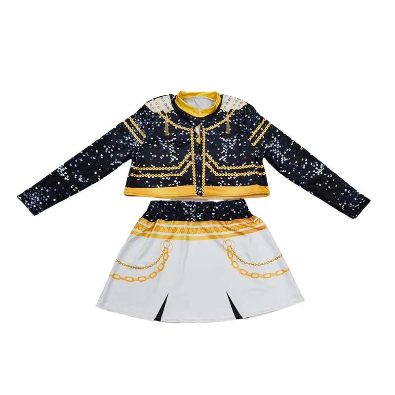 3Pcs Halloween Girls Costumes Rumi Pop Singers Clothes Demon Hunters Zoey Mira Tops Skirt Dance Outfits Set Matching Outfits