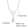 Triquetra Irish Knot Wicca Pendant Necklace Crystal Water Drop Neck Chain Choker Women Stainless Steel Witch Knot Jewelry