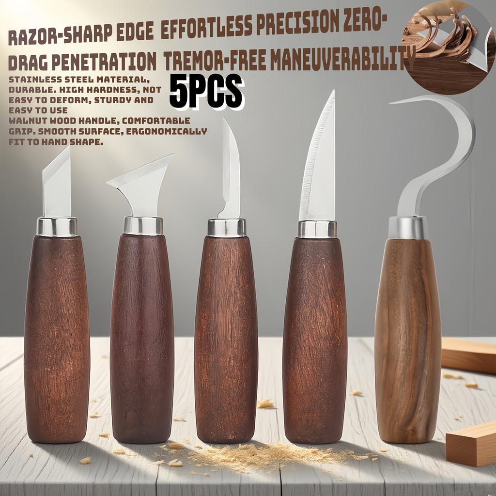 Heavy-Duty Carbon Steel Carving Knife Set, Exquisite And Durable Carving Tools, Woodworking Tool Set