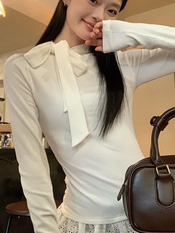 Autumn/Winter Pure Desire Spicy Lace Long Sleeve Women's Slimming Top