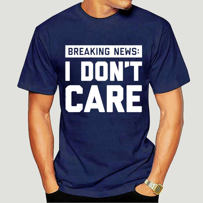 

Забавная мужская футболка Саркастическая рубашка для мужчин, новинка, последние новости, футболка большого размера с принтом «Мне все равно», мужская одежда с короткими рукавами XXXL темно-синий
