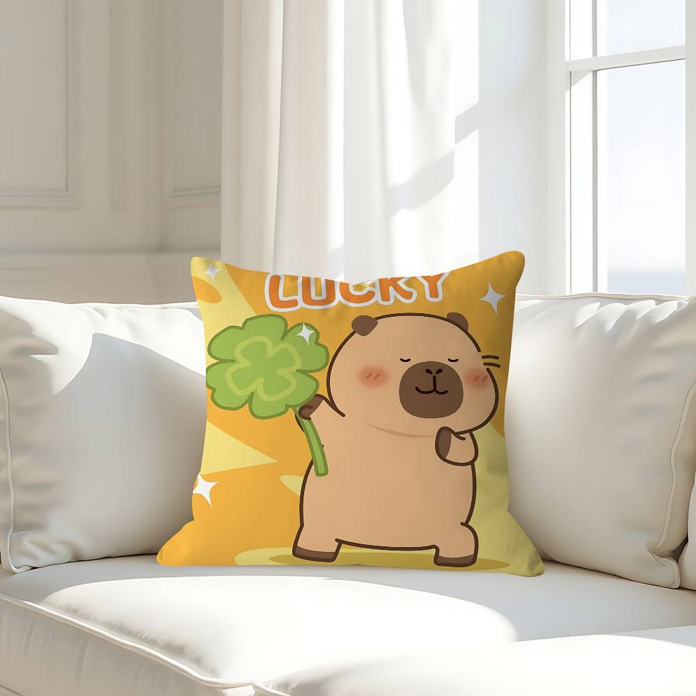 

Мультяшная милая наволочка с капибарой, съемная, моющаяся, чехол для подушки – мягкий лен для любого сезона 16x16Inch