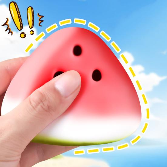 Watermelon Slice Slow-Rising Squeeze Toy Soft TPR Fidget for Stress Relief Cute Fruit-Shaped Decompression Gadget for Kids Adults